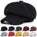 Vintage Baker Boy Cabbie Flat Cap – Classic Peaked Beret Newsboy Hat for Men & Women Warm Casual Fashion Cap