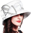 Women's Kentucky Derby Church Hat – Elegant Wide Brim Dress Hat for Weddings, Tea Parties & Special Occasions (5 Colors)